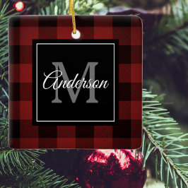 Red Buffalo Play | Persoonlijk Initiaal | Cadeau Keramisch Ornament