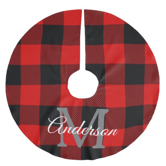 Red Buffalo Play | Persoonlijk Initiaal | Cadeau Kerstboom Rok (Voorkant)
