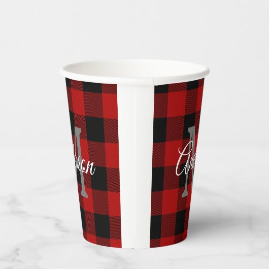 Red Buffalo Play | Persoonlijk Initiaal | Cadeau Papieren Bekers (Rechts)