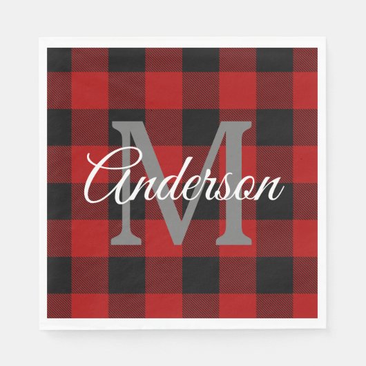 Red Buffalo Play | Persoonlijk Initiaal | Cadeau Servet (Voorkant)