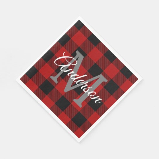 Red Buffalo Play | Persoonlijk Initiaal | Cadeau Servet (Hoek)