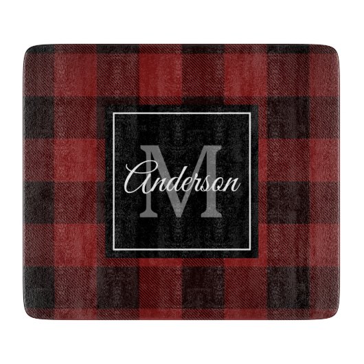 Red Buffalo Play | Persoonlijk Initiaal | Cadeau Snijplank (Voorkant)