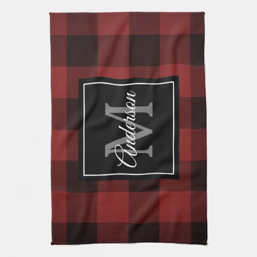 Red Buffalo Play | Persoonlijk Initiaal | Cadeau Theedoek (Verticaal)