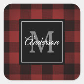 Red Buffalo Play | Persoonlijk Initiaal | Cadeau Vierkante Sticker (Voorkant)