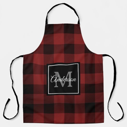 Red Buffalo Play | Persoonlijk Initiaal | Gift Apr Schort (Voorkant)