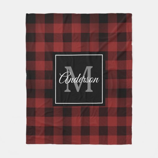 Red Buffalo Play | Persoonlijk Initiaal | Gift Fle Fleece Deken (Voorkant)