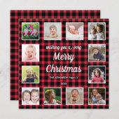 Red Buffalo Pset 12 Kerstmis met fotocollage Feestdagenkaart (Voorkant / Achterkant)