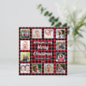 Red Buffalo Pset 12 Kerstmis met fotocollage Feestdagenkaart (Staand voorkant)