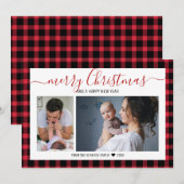 Red Buffalo Pset 2 Fotokerstfeest Feestdagenkaart (Voorkant / Achterkant)