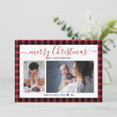 Red Buffalo Pset 2 Fotokerstfeest Feestdagenkaart (Staand voorkant)