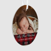 Red Buffalo Pset Baby, eerste kerstkerst Ornament (voorkant)