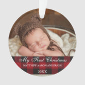 Red Buffalo Pset Baby, eerste kerstkerst Ornament (voorkant)