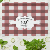 Red Buffalo Pset Boerderij Koe Keukenhanddoek (Gevouwen)