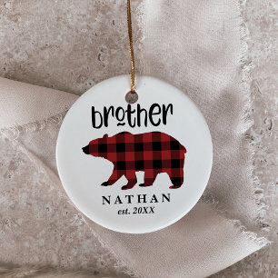Red Buffalo Pset Brother Beer Holiday Keramisch Ornament