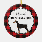 Red Buffalo Pset Custom Doberman Dog Ornament (Voorkant)