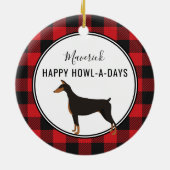 Red Buffalo Pset Custom Doberman Dog Ornament (Achterkant)