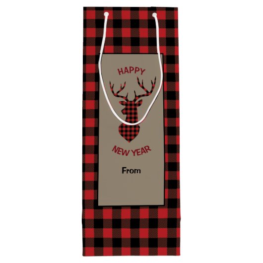 Red Buffalo Pset Deer Head Wijn Cadeautas (Achterkant)