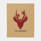Red Buffalo Pset Deer Hoofd Gepersonaliseerd Fleece Deken (Voorkant)