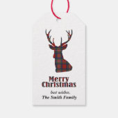 Red Buffalo Pset Deer Merry kerst Cadeaulabel (Achterkant)
