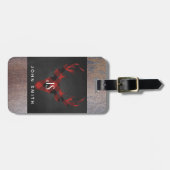Red Buffalo Pset Deer Monogram Bagagelabel (Voorkant horizontaal)