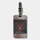 Red Buffalo Pset Deer Monogram Bagagelabel (Voorkant verticaal)