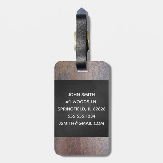 Red Buffalo Pset Deer Monogram Bagagelabel (Achterkant verticaal)