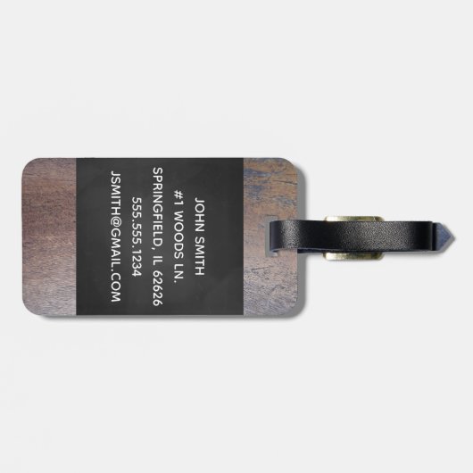 Red Buffalo Pset Deer Monogram Bagagelabel (Achterkant horizontaal)