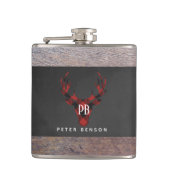 Red Buffalo Pset Deer Monogram Heupfles (Voorkant)