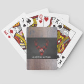 Red Buffalo Pset Deer Monogram Pokerkaarten (Achterkant)