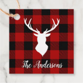 Red Buffalo Pset & Deer | Persoonlijke naam Cadeau Bedankjes Labels (Voorkant)