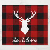Red Buffalo Pset & Deer | Persoonlijke naam Cadeau Bier Etiket (Enkel label)