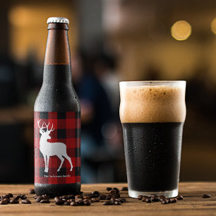 Red Buffalo Pset & Deer   Persoonlijke naam Cadeau Bier Etiket