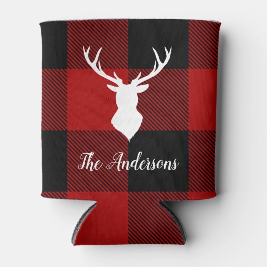 Red Buffalo Pset & Deer | Persoonlijke naam Cadeau Blikjeskoeler (Voorkant)
