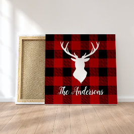 Red Buffalo Pset & Deer | Persoonlijke naam Cadeau Canvas Afdruk