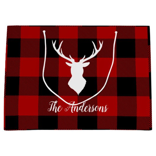 Red Buffalo Pset & Deer | Persoonlijke naam Cadeau Groot Cadeauzakje (Voorkant)