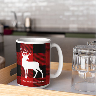 Red Buffalo Pset & Deer   Persoonlijke naam Cadeau Koffiemok