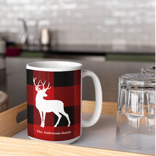 Red Buffalo Pset & Deer | Persoonlijke naam Cadeau Koffiemok