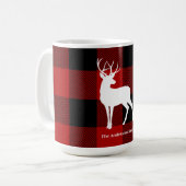 Red Buffalo Pset & Deer | Persoonlijke naam Cadeau Koffiemok (Voorkant links)