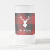 Red Buffalo Pset & Deer | Persoonlijke naam Cadeau Matglas Bierpul (Center)