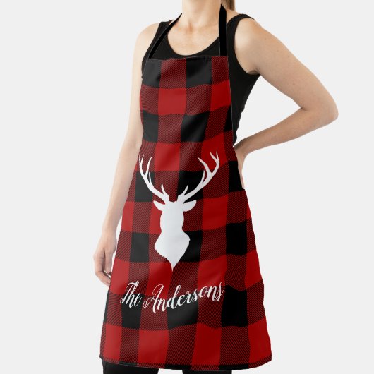 Red Buffalo Pset & Deer | Persoonlijke naam Cadeau Schort (Insitu)