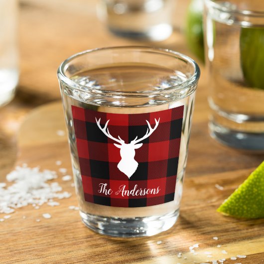 Red Buffalo Pset & Deer | Persoonlijke naam Cadeau Shot Glas