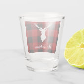 Red Buffalo Pset & Deer | Persoonlijke naam Cadeau Shot Glas (Achterkant)