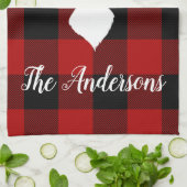 Red Buffalo Pset & Deer | Persoonlijke naam Cadeau Theedoek (Gevouwen)