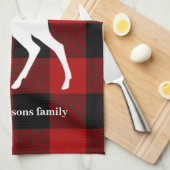 Red Buffalo Pset & Deer | Persoonlijke naam Cadeau Theedoek (Quarter Fold)