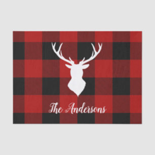 Red Buffalo Pset & Deer Persoonlijke naam Cadeau Tissuepapier