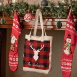 Red Buffalo Pset & Deer | Persoonlijke naam Cadeau Tote Bag<br><div class="desc">Red Buffalo Pset & Deer | Persoonlijke naam Cadeaut</div>