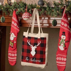 Red Buffalo Pset & Deer   Persoonlijke naam Cadeau Tote Bag