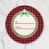 Red Buffalo Pset en Burlap kerstjam Bedankjes Labels (Achterkant)