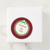 Red Buffalo Pset en Burlap kerstjam Bedankjes Labels (In situ)