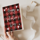Red Buffalo Pset en hart Happy Valentines Day Feestdagen Kaart
